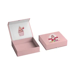 Conjunto de copo de café dobrável, de cartão, caixa de presente personalizada de luxo, caixa de presente dobrável de natal com tampa magnética
