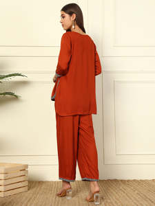 Conjunto de túnica de rayón liso hasta el tobillo con cordón para pantalón, para mujer, a la moda, mono largo, vestido occidental elegante para mujer - Product Image 5