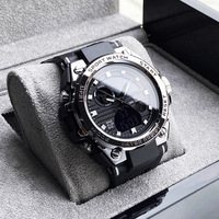 Jam Tangan Pria Sport Analog & Digital dengan Layar LED 5ATM Jam Tangan Bisnis Mewah LCD Alarm