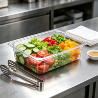 Conteneur de stockage alimentaire de cuisine contemporain en plastique PC, demi-taille, rectangulaire, écologique, empilable, pliable, avec couvercles détachables