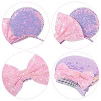 Accessoires cheveux pince à cheveux bandeau ensemble gros nœud élastique pour enfants mignon dessin animé Bling paillettes souris oreilles
