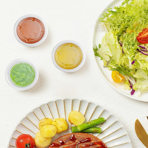 Envases Desechables de Plástico PET/PS para Salsas, Dulces y Aperitivos, con Tapas, de 2 oz, 3.25 oz y 5.5 oz, de Homelink Thailand Factory Clear - Product Image 6