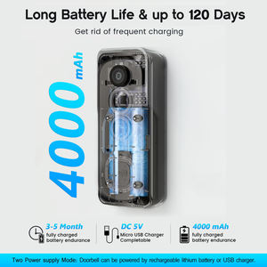 Sonnette vidéo intelligente de haute qualité (vidéo-portier) 720P Vision nocturne IP65 Étanche <span class=keywords><strong>Interphone</strong></span> bidirectionnel Configuration facile <span class=keywords><strong>Maison</strong></span> - Product Image 5