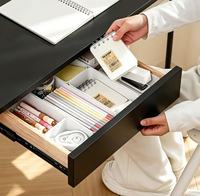 Boîte de rangement extensible réglable avec panneau de séparation rectangulaire pour ustensiles de cuisine et rangement de cosmétiques sur le bureau