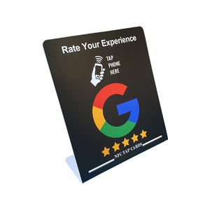 888 octets NFC216 puce boostée présence <span class=keywords><strong>en</strong></span> <span class=keywords><strong>ligne</strong></span> Google Review NFC Table Stand Display Review Us on Google Pedestal - Product Image 4