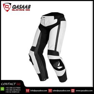 Couleur noire Patchwork respirant hommes en cuir véritable moto moto motard coupe-vent pantalon de protection - Product Image 3