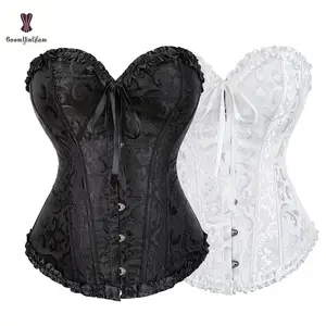 Black And White Slimming Waist Body Shapewear Weight Loss Corset 12 Fish Boned Corsets And Bustiers Overbust Korset Woman