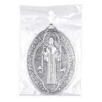 Pendentif religieux en alliage de haute qualité Saint Benoît pour la fabrication de colliers, breloque en métal plaqué pour cadeaux