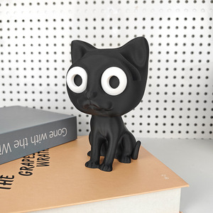 Supporto per Occhiali a Forma di Gatto Carino, Stampato in 3D, in Plastica Nera, Espositore da Scrivania - Product Image 2