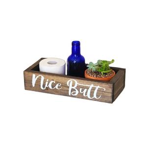 Handmade Farmhouse Rustic <strong>Nice</strong> <strong>Butt</strong> Bathroom Decor Box Toilet Paper Holder - Product Image 1