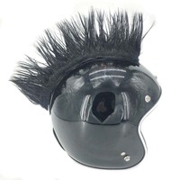 Nouveau noir Punk perruque Mohawk Warhawk perruque accessoire bâton sur casque pour Ski Skate vélo motard vélo Scooter moto