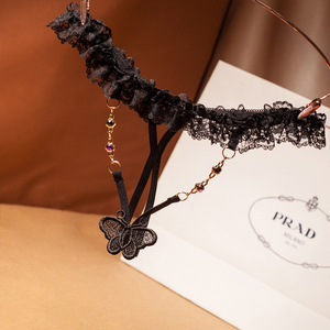 <span class=keywords><strong>Perizoma</strong></span> Sexy da Donna in Pizzo Trasparente <span class=keywords><strong>con</strong></span> Decorazioni in Strass, Design Traforato e Stile Aperto sul Davanti - Product Image 6