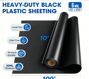 Feuille de plastique en polyéthylène de 0,3 mm, 0,5 mm, 1 mm, 1,5 mm pour les barrages, membrane HDPE pour les bassins d'élevage de crevettes - Product Image 1