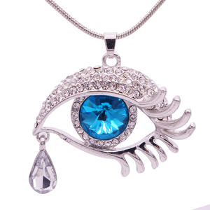 סיטונאי תכשיטים משובח של נשים עטיפה צבעוניות קריסטל עיניים שרשת תליון וינטג 'שרשרת תליון וינטג' - Product Image 2