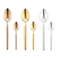 Luxury Matte Gold Flatware Set Stainless Steel Flatware Bulk Sale Spoon and Fork with Packaging