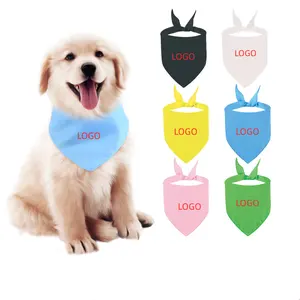 Бандана для домашних животных с логотипом на заказ, хлопковый шарф для собак и кошек, аксессуары для домашних животных, простые банданы для мелких средних домашних животных