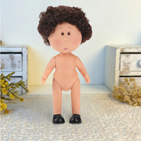 Boneka Vinyl Kreatif Grosir 14cm, Rambut Pendek Keriting Modis, Tubuh Boneka Kosong, Mini Pakaian Boneka, Mainan Kerajinan, Hadiah untuk Anak Perempuan
