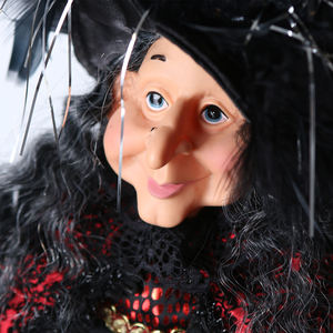 SOTE nuevo diseño <span class=keywords><strong>sentado</strong></span> postura bruja Rojo Negro serie <span class=keywords><strong>esqueleto</strong></span> cara vestido Halloween fiesta Decoración - Product Image 4