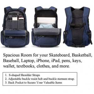 Mochila Deportiva Impermeable para Skateboard, Baloncesto, Fútbol, Gimnasio, Universidad, Viajes, Casual, para Hombre, Nueva y en Oferta - Product Image 4