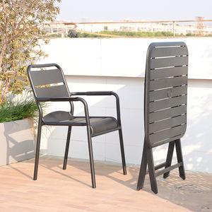 Ensemble de 3 pièces pour patio, aluminium et <span class=keywords><strong>métal</strong></span>, table et chaises pliantes d'extérieur pour jardin de loisirs commercial - Product Image 4