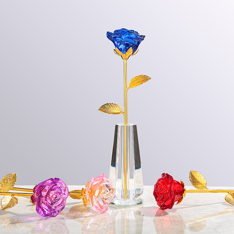 Хит продаж, награда в форме розы, прекрасный подарок на день Святого Валентина, Хрустальный цветок для рождественских подарков, свадебные украшения