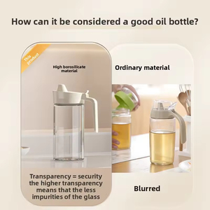 High Hardness Kitchen Glass Oil Dispenser Bottle Leakproof Air Fryer <b>BBQ</b> Vinegar Olive Oil Container for Salad Herb Spice <b>Tools</b> - Product Image 2
