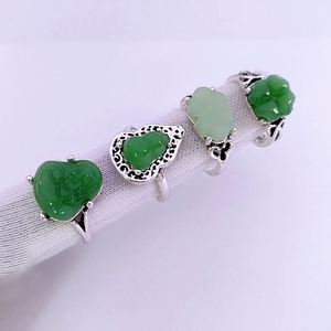 Vintage Style Chinese Imitation Gold Jade <b>Ring</b> Gold Plated <b>Ring</b> Cz Zircon Mix Bulk Gemstone Opening <b>Adjustable</b> <b>Ring</b> - Product Image 5