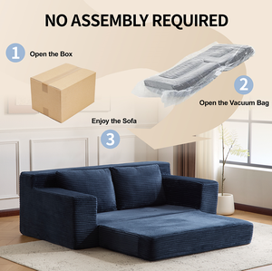 Canapé deux places, canapé-lit confortable à assise profonde, petit canapé moderne en velours côtelé pour salon et chambre - Product Image 6