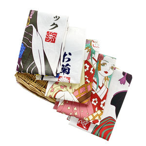 Personnage de bande dessinée coloré mignon japonais populaire avec serviette de main Tenugui en toile de tissu japonais traditionnel - Product Image 4
