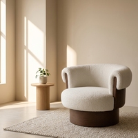 Fauteuil d'appoint en tissu OEM/ODM avec structure en bois courbé et rembourrage en mousse haute densité pour salon et hôtel