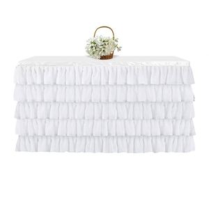 Rectangle White <b>Table</b> Skirting Designs <b>Table</b> Skirt <b>Table</b> - Product Image 4