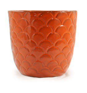 Pot de fleurs en céramique, style moderne compact, avec trou de drainage et glaçure respirante - Product Image 1