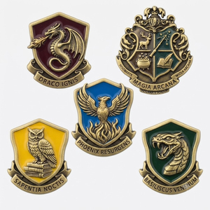 Pins de Solapa Personalizados con Logotipo, Estilo Moderno y Antiguo para Anime, Venta al por Mayor, Técnica de Pintura Metálica con Diseño Deportivo y Floral - Product Image 1