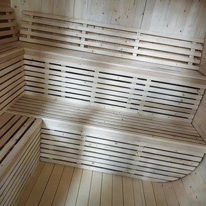 Sauna Exterior Cuadrada de Madera de Pino Blanco para 4 Personas, con Calentador Eléctrico de 9KW, Tradicional, Ecológica y de Fácil Operación - Product Image 4
