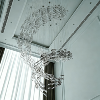Lampes de hall d'hôtel modernes et créatives de grande taille, lampes d'escalier en verre personnalisées pour hall d'exposition, villa, luminaires suspendus, lustres