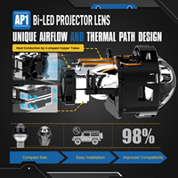 Phare de projecteur bi-LED LANSEKO 90W super lumineux, double faisceau direct, projecteur de 3 pouces avec tubes en cuivre