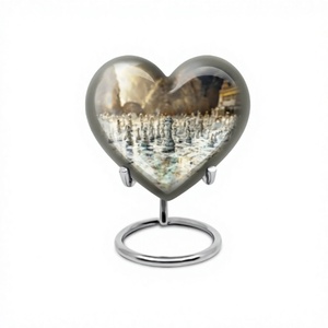 Hot Selling <b>Large</b> Heart Chess Cremation Adult <b>Urn</b> for Human Ashes Decorative Heart <b>Urn</b> With Stand & Free Velvet Bag - Product Image 1