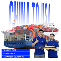 Transit de marchandises en entrepôt DDP Chine vers Royaume-Uni par mer et camion, taxes payées, consolidation porte-à-porte, livraison porte-à-porte DDP DDU, fret maritime LCL