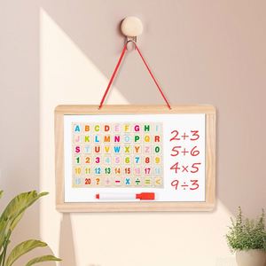 Mini tableau noir suspendu double face pour la maison, le bureau, le commerce, tableau blanc en bois pour dessiner, pour garçons et filles - Product Image 1