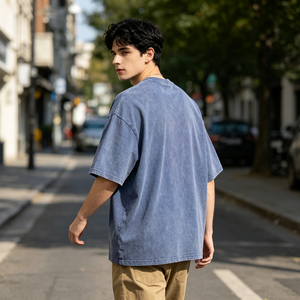 Casual 100% Cotton Acid Wash Oversized Tshirt <b>Men</b> Custom Size Daily Wear Drop Shoulder Sturdy Durable Build <b>T</b> <b>Shirt</b> - Product Image 2