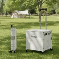 Conteneur alimentaire pliable multifonctionnel avec 2 roues en plastique PP, écologique et facile à nettoyer, pour les courses et la maison