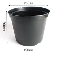 Pot de fleurs noir de 2 gallons pour pépinière, vente en gros, pots de plantation durables et écologiques en PP, trou de drainage, utilisation à la maison et au jardin, différentes tailles