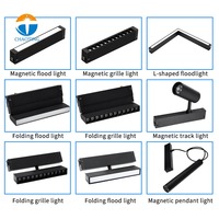 Système d'éclairage sur rail magnétique LED 220V à intensité variable 4 CCT avec interrupteur rotatif, contrôle intelligent / Wi-Fi 2.4G / Tuya, spots encastrés sur rail et appliques murales