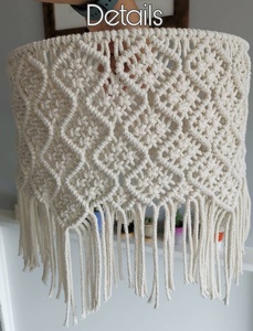 Bohemian Macrame Ceiling Lamp Shade With Tassels Round Indoor Home Decor Light Fixture - Product Image 2