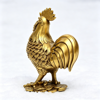 Statue de Coq Porte-Bonheur en Résine, Figurine de Poulet de la Richesse Feng Shui, Ornement Artisanal Doré de Collection pour la Décoration Intérieure