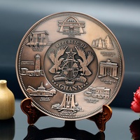 Usine Shuanghua en alliage de Zinc de haute qualité, décoration personnalisée en métal antique, plaque métallique 3d, plaque souvenir du Ghana