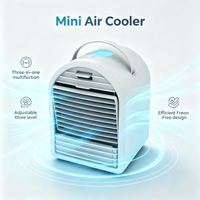 Mini-refroidisseur d'air portable électrique avec réservoir d'eau de 700 ml, humidificateur à glaçons, ventilateur DC pour chambre, hôtel, bureau