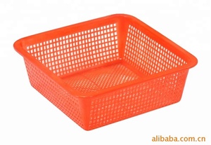 Nhà máy cung cấp bán buôn cấp thực phẩm nhà bếp trái cây rau lưu trữ giỏ nhựa rau vuông rửa cống giỏ - Product Image 3