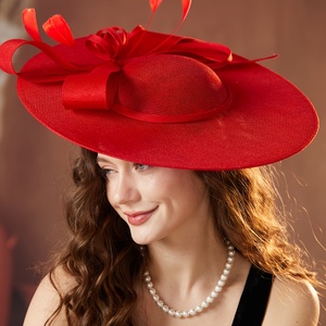 Chapeau Fascinator pour Femme en Résille Élégant Style Rétro à Fausse Plume Idéal pour les Thés, Bals, Courses Hippiques et Événements Formels - Product Image 1