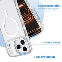 Coque de téléphone magnétique transparente 2-en-1 de luxe, anti-jaunissement, antichoc, avec cadre de protection surélevé pour objectif, protection intégrale pour iPhone 17 16 Pro Max